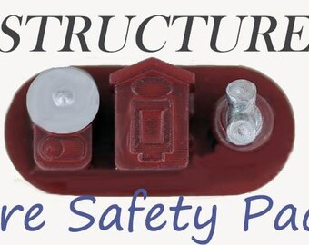 N Scale FIRE SAFETY Pack for Buildings Finished set of 3