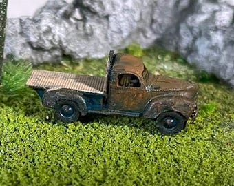 N Scale Melting Away Flatbed Worktruck 1940's-50s era Rusted out Truck