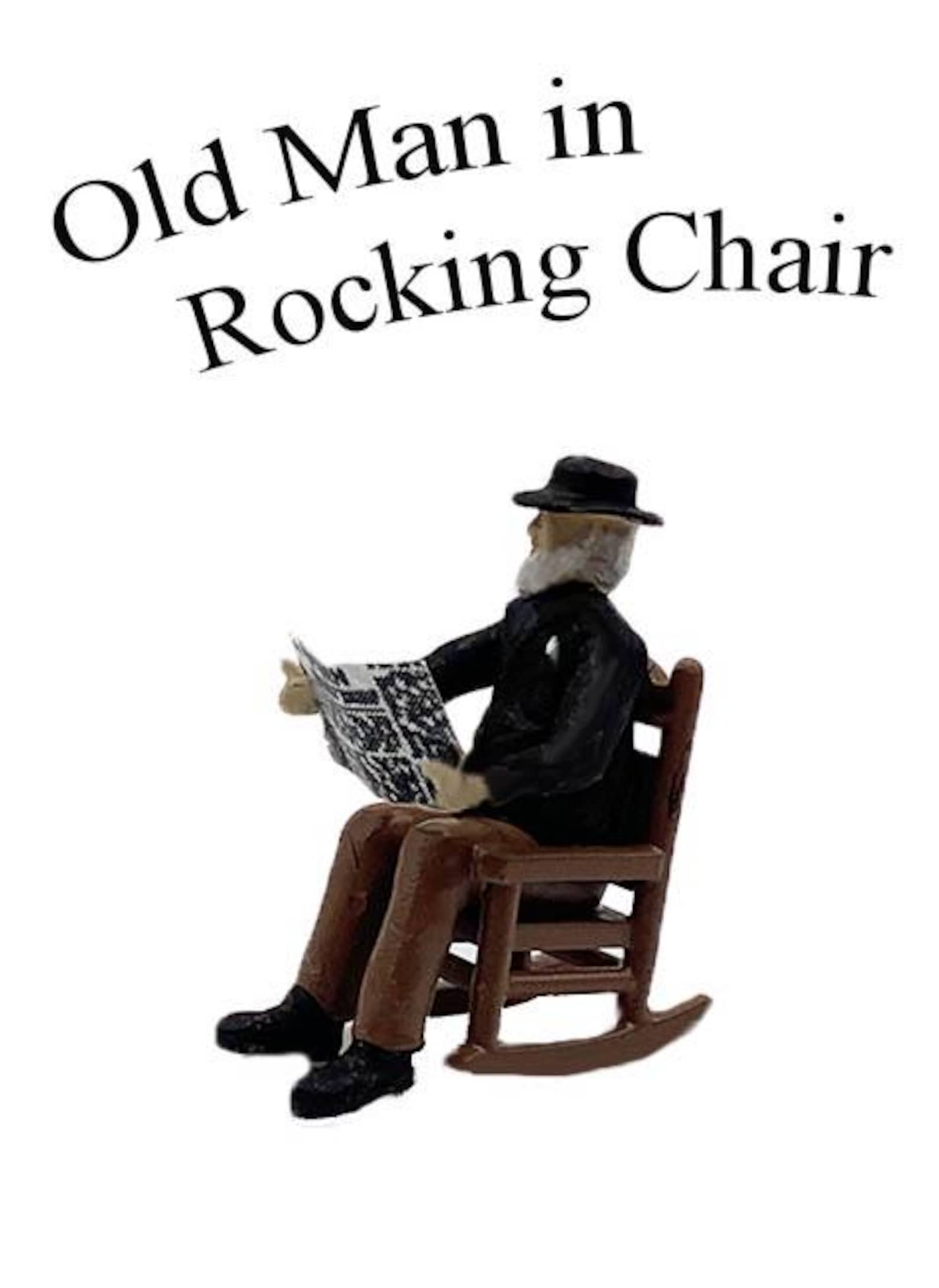 HO Scale People, Old Man in Rocking Chair Reading Paper Finished - Etsy