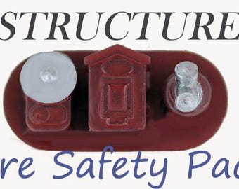 O Scale FIRE SAFETY Pack of 3 Building Detail Essentials Painted
