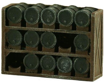HO Scale Oil Drum Racks FULL of Oil Drums Painted and Layout Ready