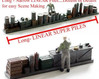 HO Scale Industry LINEAR CLUTTER #3  Long narrow Linear Detailing Painted