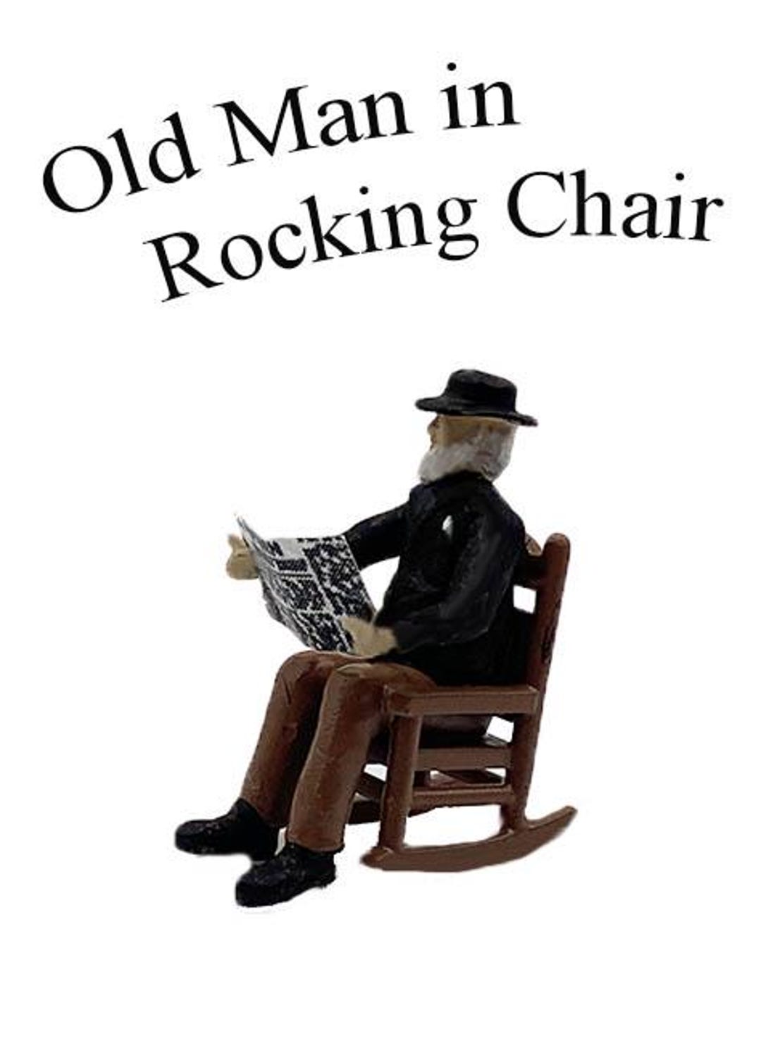 N Scale People, Old Man in Rocking Chair Reading Paper Finished - Etsy