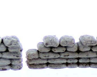 HO scale SACK Linear Piles with 60 sacks stacked Pre Painted