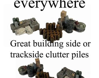 N Scale Details 3 Building Junk Piles with a variety of details Finished