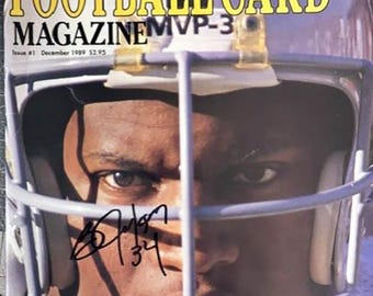 Bo Jackson Autographed Magazine signed number 34 full Football magazine 1989