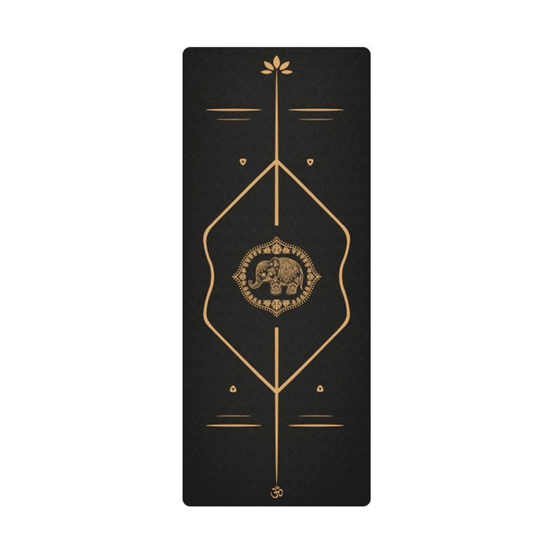 Premium Yoga Mat 5mm Black Gold Printed Alignment Yoga Mat Etsy
