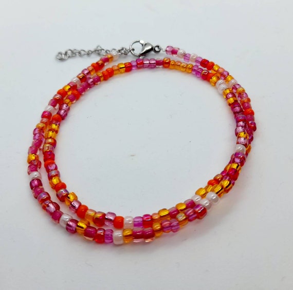 ●PINK PINEAPPLE● SMILE BEADS NECKLACEORANGE m1037_1016272 il_fullxfull.