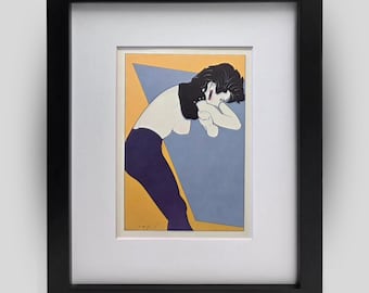 PATRICK NAGEL Playboy Illustration Signed in The Plate 1980s Retro Art Print Wall Decor Ready To Hang