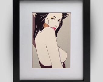 PATRICK NAGEL Playboy Era 1980s Vintage Retro Newly Framed Art Print Wall Decor Ready To Hang