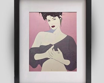 Patrick Nagel Playboy Era 1985 Vintage Retro Art Deco Newly Framed Art Print Wall Decor Ready To Hang