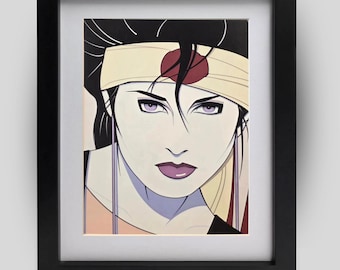 PATRICK NAGEL 1980s Retro Vintage Playboy Era Framed Matted Art Print Wall Decor Ready To Hang