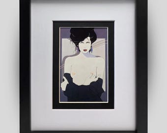 Patrick Nagel Playboy Illustration 1980s Vintage Retro NEWLY Framed Art Print Wall Decor Ready To Hang