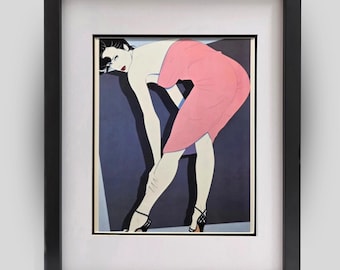 PATRICK NAGEL Shannon Playboy Era VINTAGE 1980s Retro Framed Art Print Wall Decor Ready to Hang