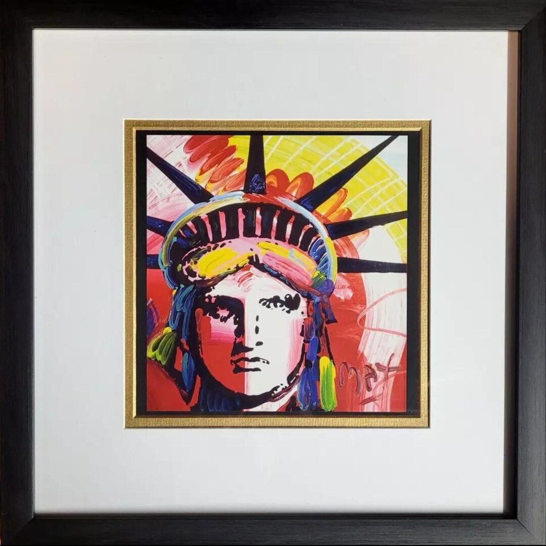 Vintage peter max liberty print framed wall decor free shipping