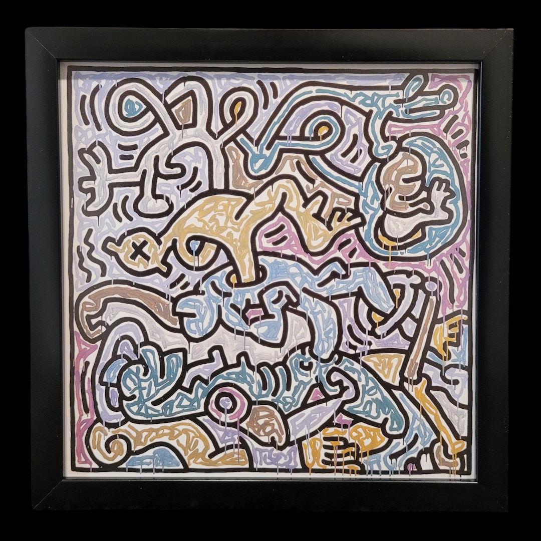 Keith Haring "untitled" Vintage NY 80's Retro Graffiti Style Pop Art ...