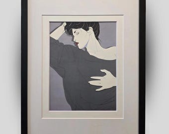 PATRICK NAGEL Playboy Era 1980s Vintage Retro Art Deco New Framed Art Print Wall Decor Ready to Hang