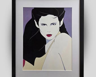 PATRICK NAGEL Mirage (Playboy) Vintage 1985 Retro Art Deco Framed Art Print Wall Decor Ready to Hang