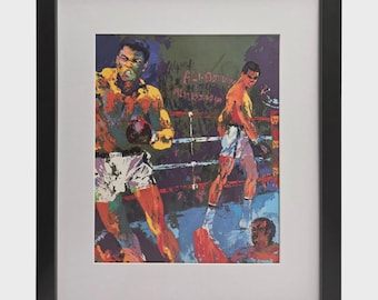 Lámina decorativa de boxeo enmarcada de Leroy Neiman "Ali-Foreman"