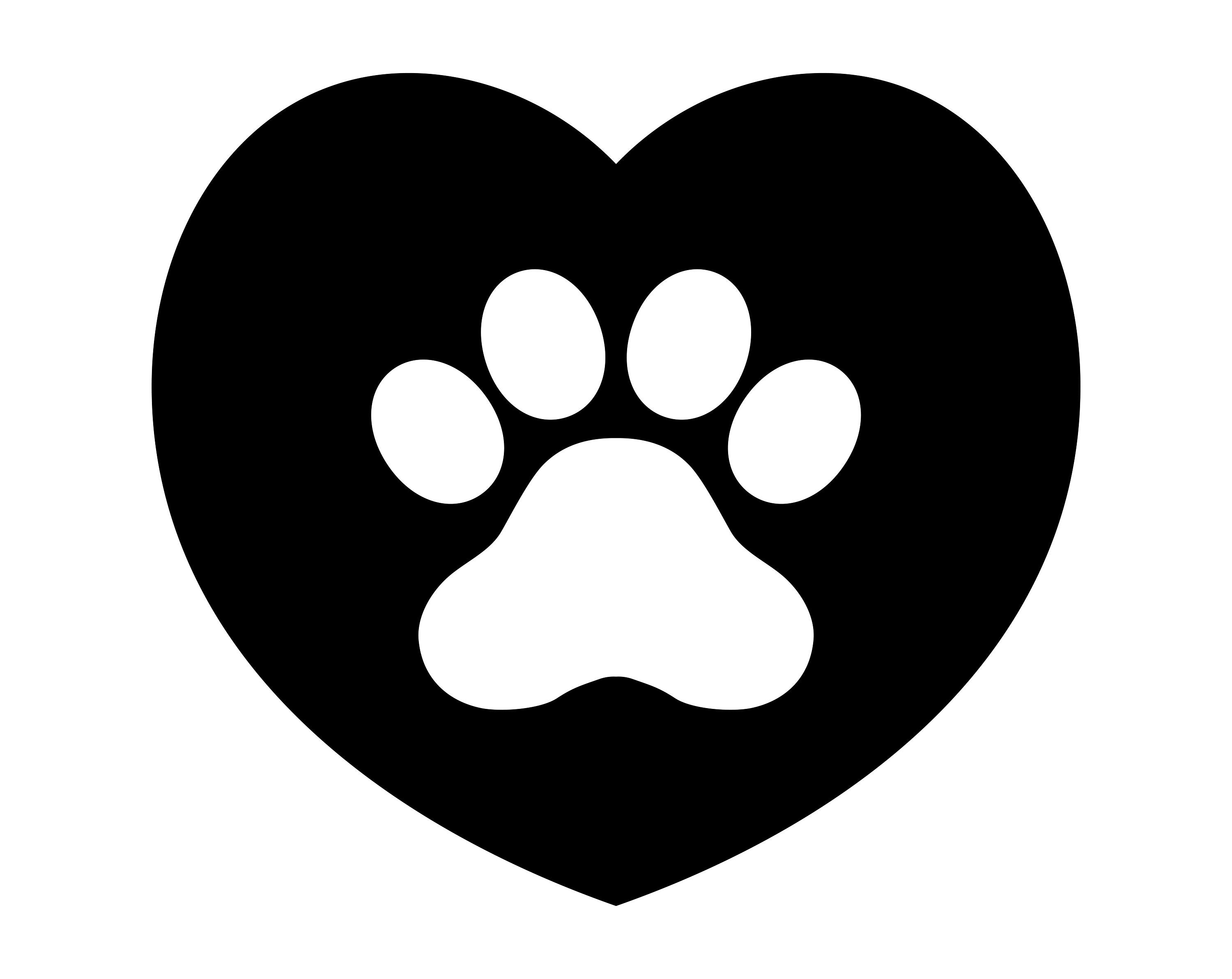 Hund Pfote Druck SVG. Hund Knochen Svg. Pfote mit Herz Svg. Etsy
