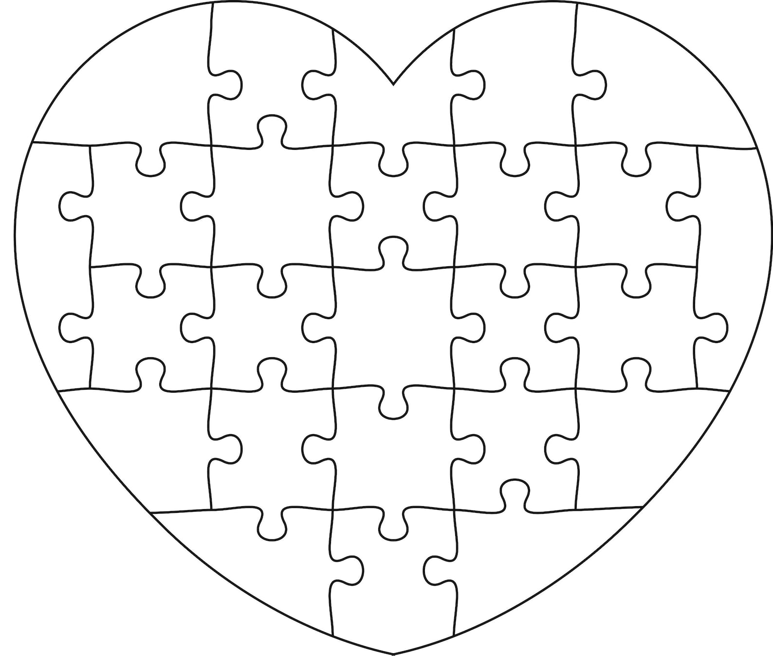 Free Printable Heart Puzzle Template