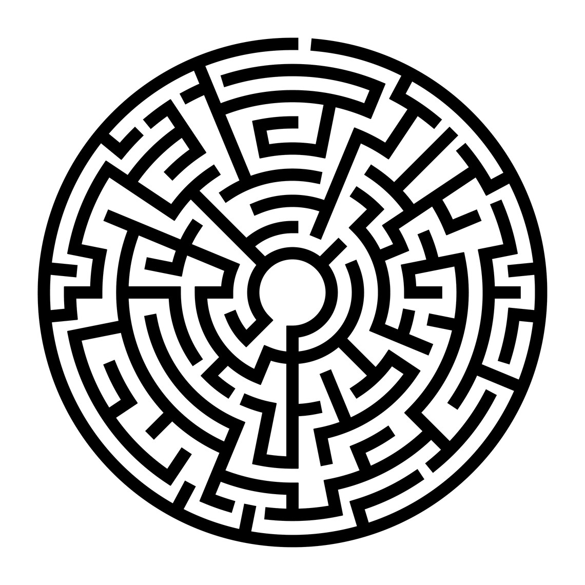 25 Сircular Mazes. Maze Bundle. Round Maze SVG Maze EPS | Etsy