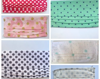 Face mask Polka Dots reusable Cotton Made in Australia, Sydney, Melbourne Inner filter pocket