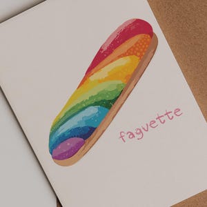 Carte faguette, carte de fierté drôle, carte de blague gay lesbienne, carte meme LGBT humour, cadeau pour ami gay