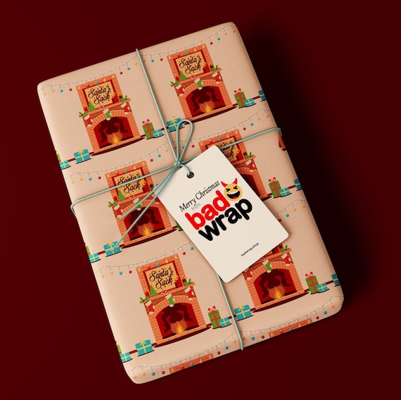 Santa's Sack funny Christmas wrapping paper by Bad Wrap