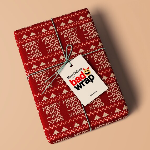 Merry F'ing Christmas sweary wrapping paper by Bad Wrap