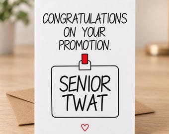 Funny Promotion Card – Senior Twat Office Badge