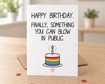 Funny Gay Birthday Card – Blow in Public