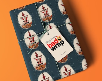 Passion of the Santa - Whimsical Christmas Wrapping Paper - Festive Holiday Gift Wrap