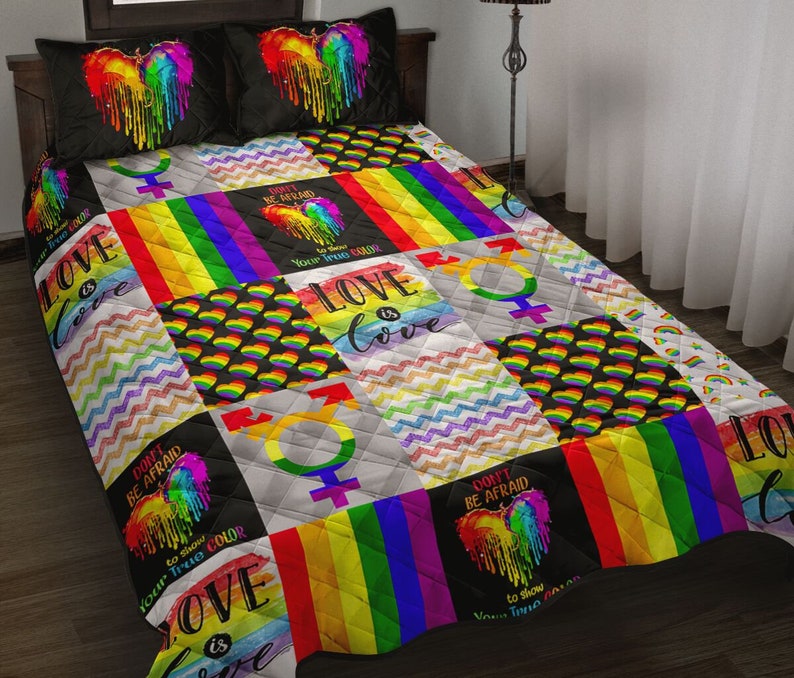 LGBT Liebe ist Liebe Quilt Bett Set und Kissenbezüge72 ...
