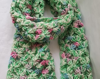 PDF instructions, scarf with snowflake pattern, DE/EN