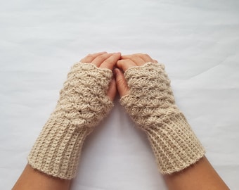PDF instructions, Open gloves with shell pattern, DE/EN