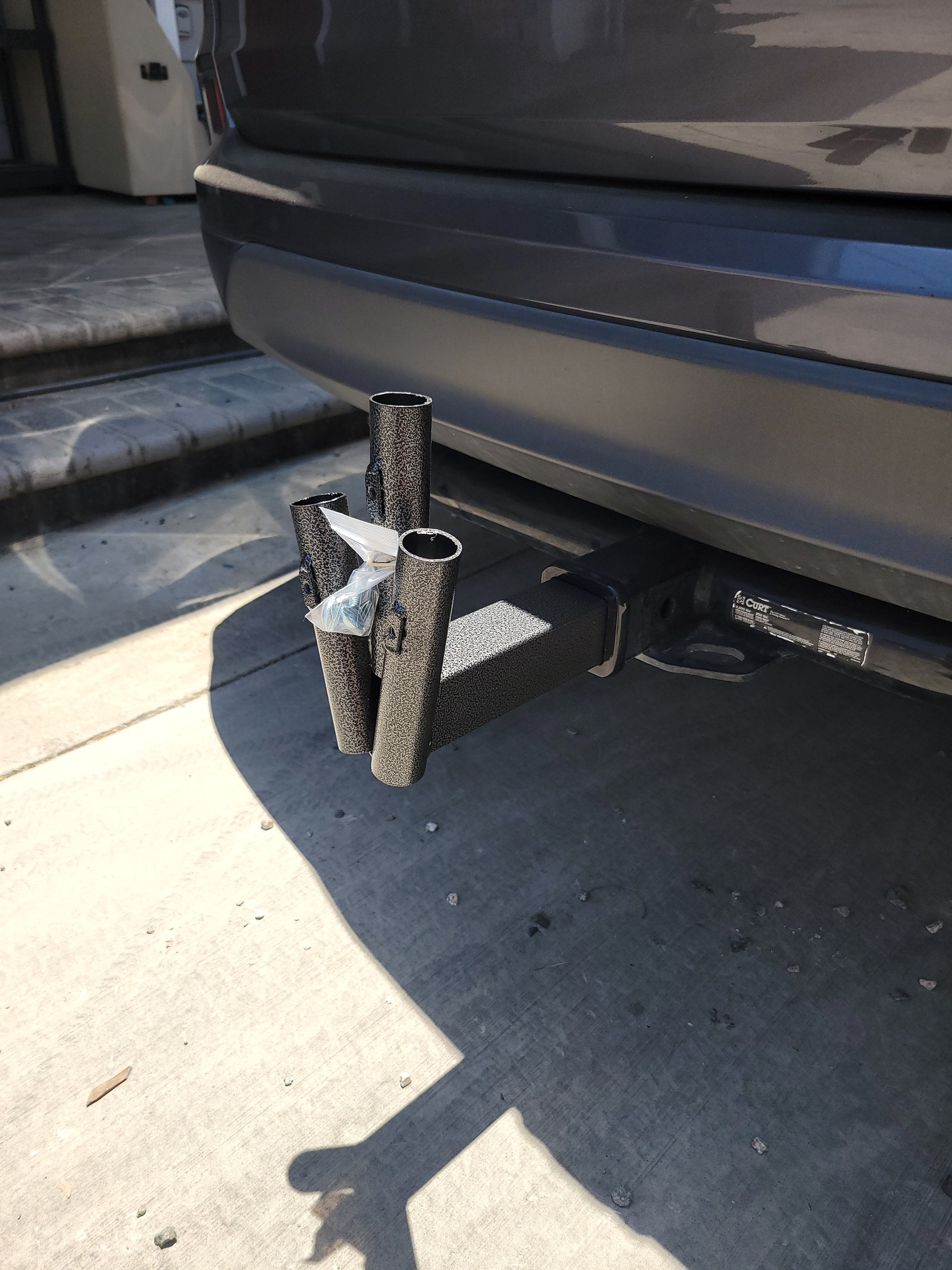 Trailer Hitch Flag Pole Mount Fits 3 Flag Poles Powder Coated 12 X 8