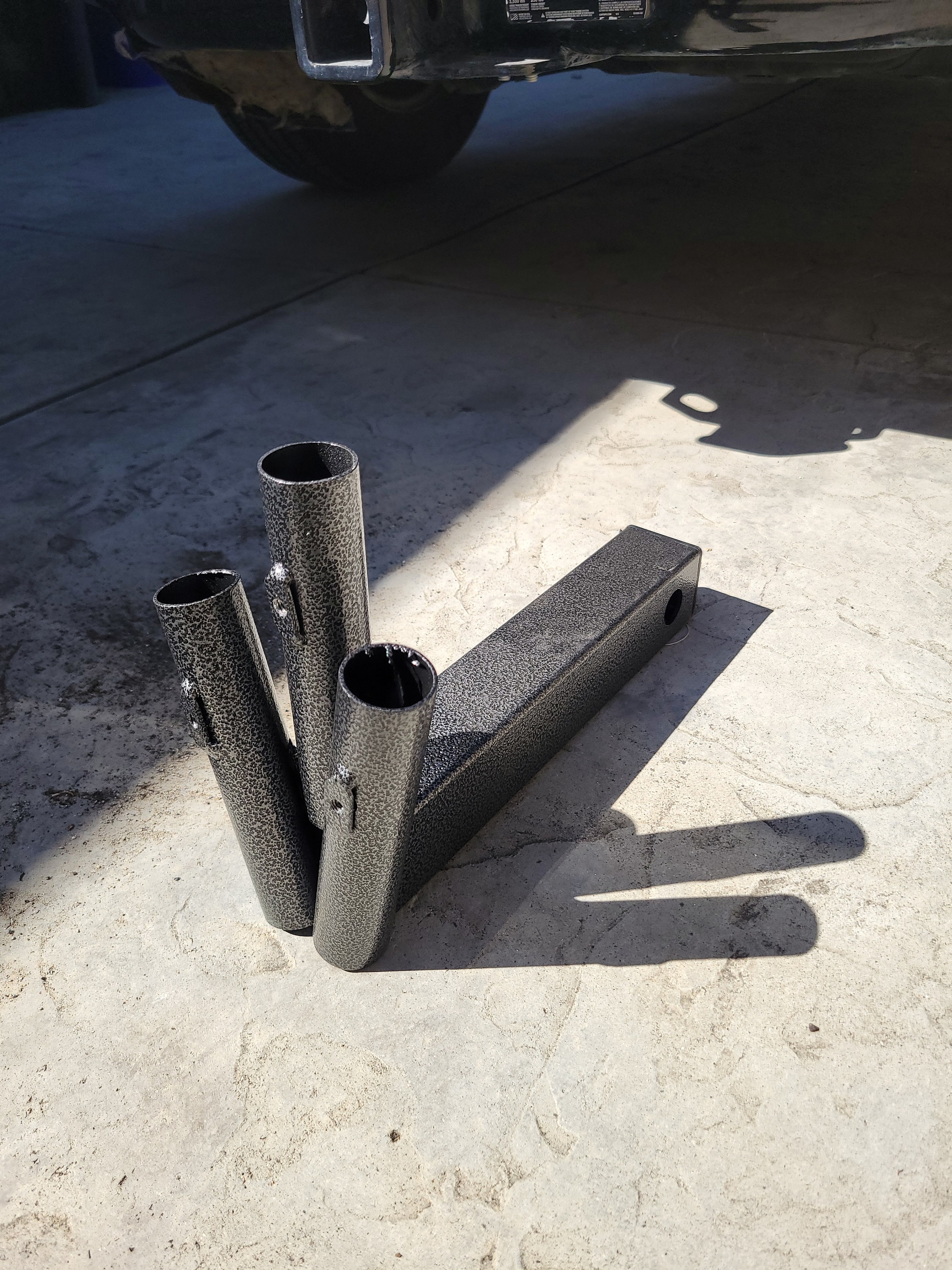 Trailer Hitch Flag Pole Mount Fits 3 Flag Poles Powder Coated 12 X 8