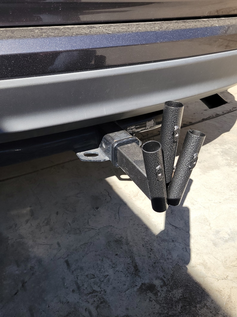 Trailer Hitch Flag Pole Mount Fits 3 Flag Poles Powder Coated 12 X 8