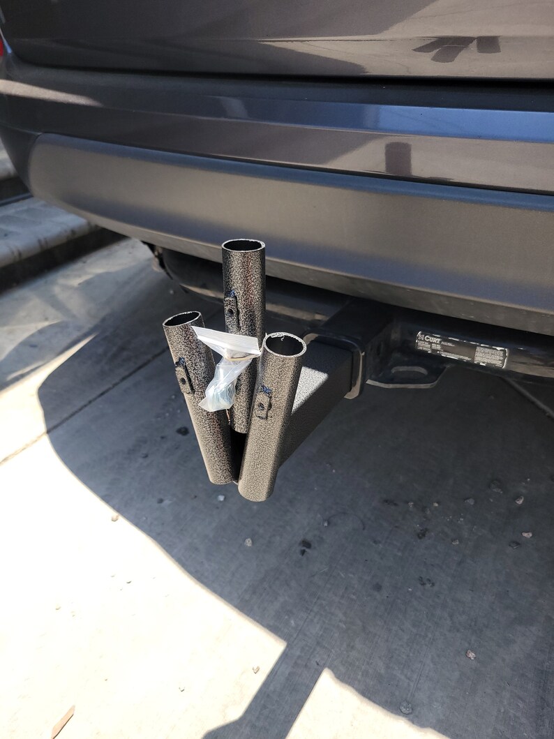 Trailer Hitch Flag Pole Mount Fits 3 Flag Poles Powder Coated 12 X 8