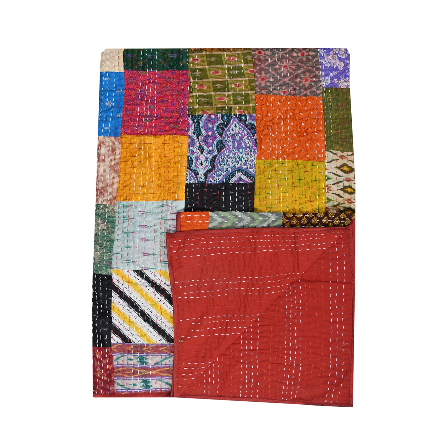 Indian Patchwork Quilt Handmade King Size Quilt Kantha Quilts Etsy