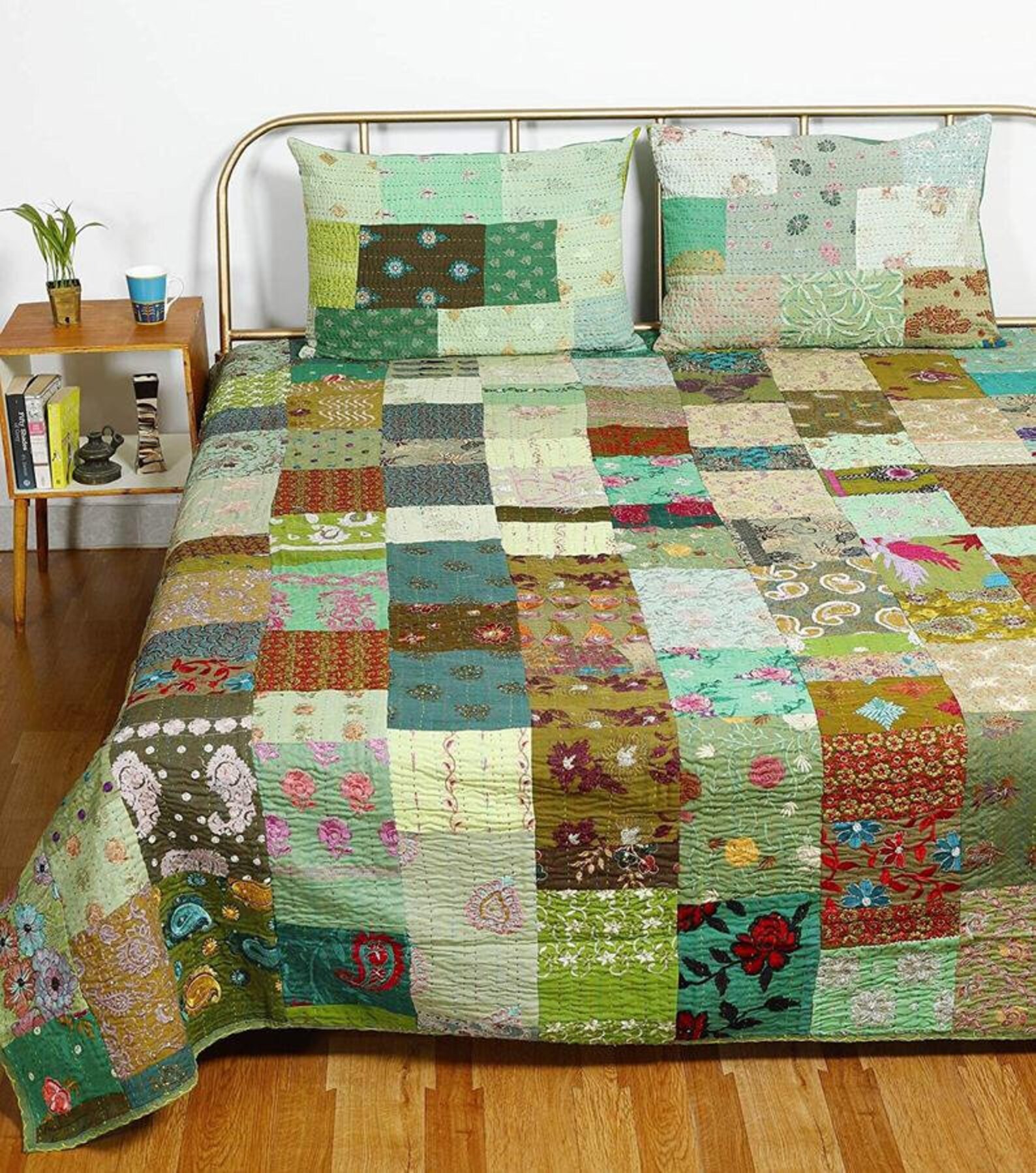 Vintage Patchwork Quilt Luxury Handmade Twin/King Size Quilted Etsy