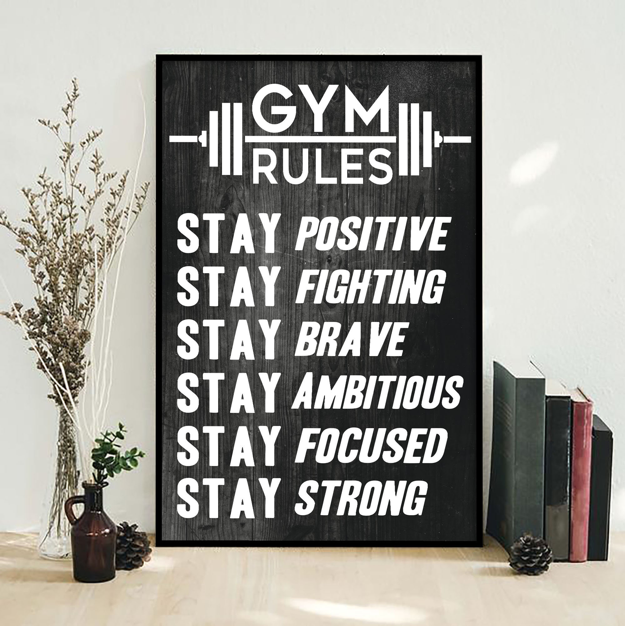 Black and White Gym Rules Poster Fitness Gym Workout Poster Etsy