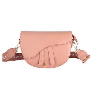 Crossbody Bags for Women, Saddle Bag, Shoulder Bag, Gift for Her, Pink Crossbody Bag, Salmon Shoulder Bag, Everyday Bag, Travel Bag