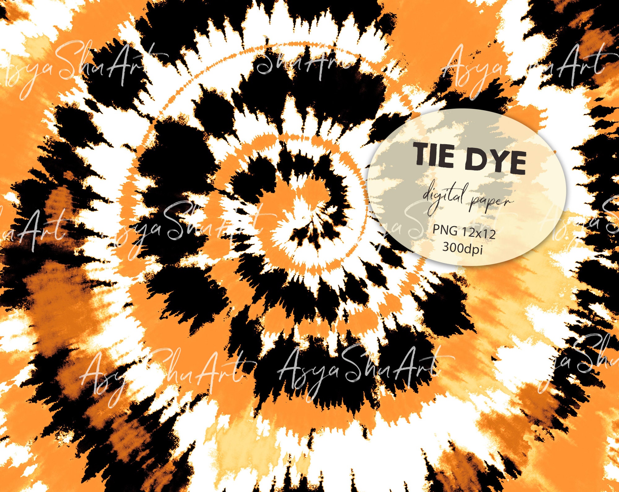 Black and Orange Tie Dye Digital paper Abstract fall | Etsy