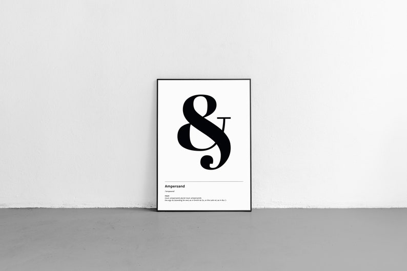 And definition Font Home Decor Ampersand Wall Art Printable Art Alphabet Poster Typographic Print /& Digital download Typography