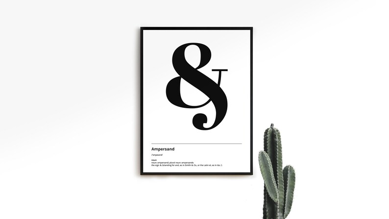 And definition Font Home Decor Ampersand Wall Art Printable Art Alphabet Poster Typographic Print /& Digital download Typography