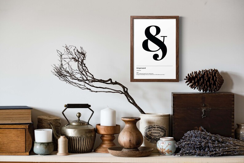 And definition Font Home Decor Ampersand Wall Art Printable Art Alphabet Poster Typographic Print /& Digital download Typography