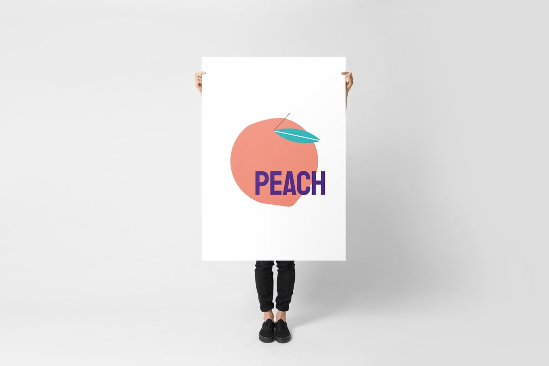 Peach Fruit Wall Art Póster de peach Fruit Póster de cocina Etsy España