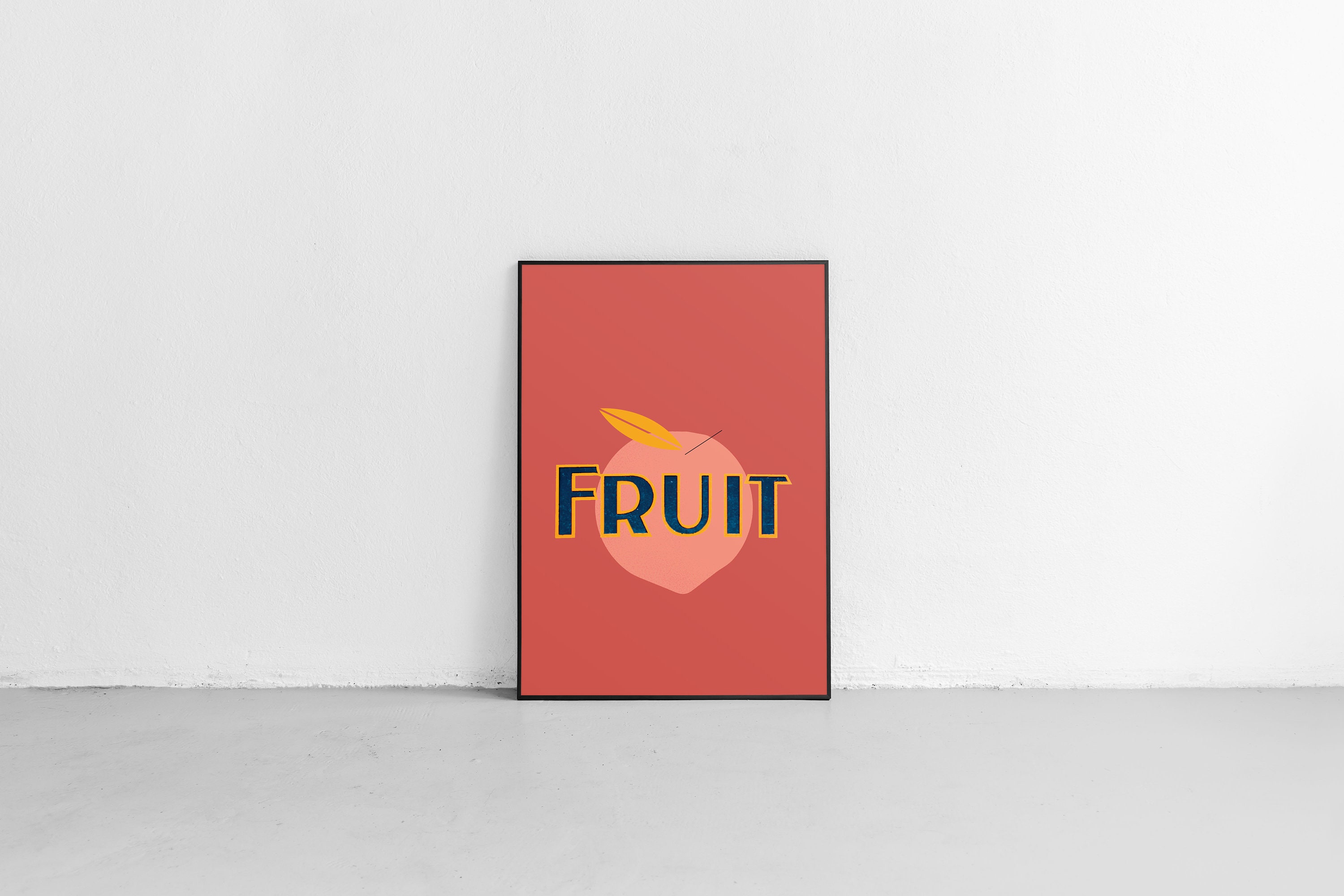 Peach Fruit Wall Art Peach Fruit Poster Kitchen Poster Home Etsy